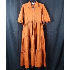 Balla Button Front Cotton Dress Waist Draw Strings Women’s sz XS NWT